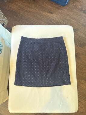 J.Crew Navy Blue Eyelet Cotton Mini Skirt Size 6